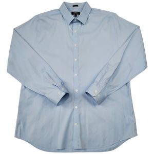 Men's Express Light Blue, Long Sleeve Button Down Dress Shirt. XL Extra Slim